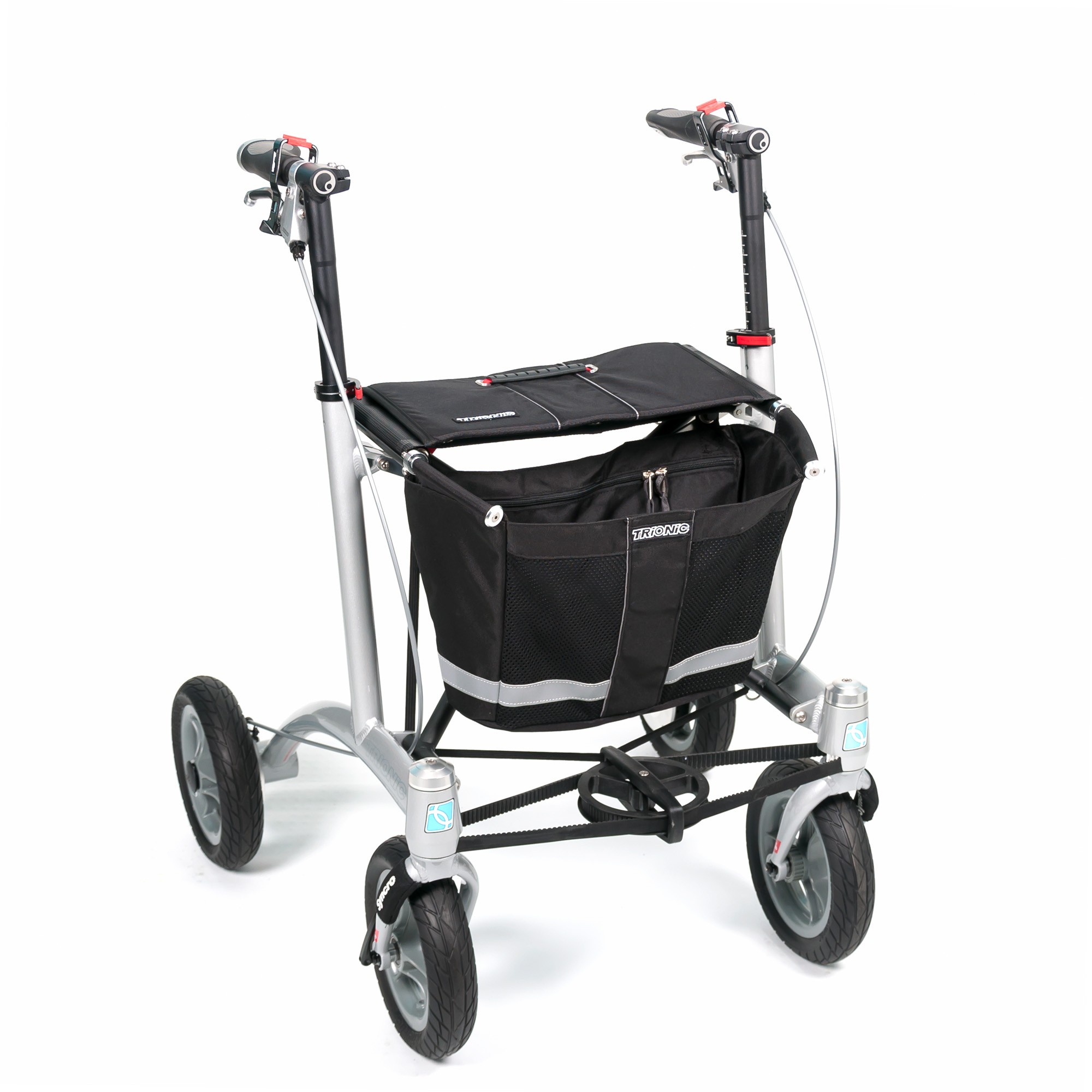 Rollator Walker 9er svart/svart/grå