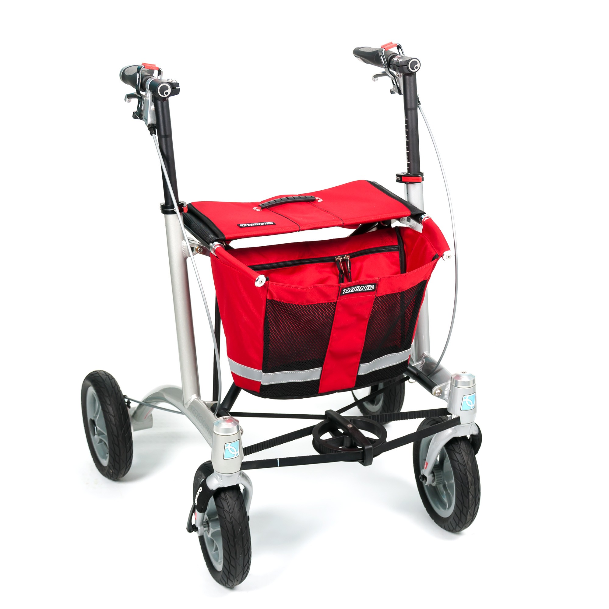 Rollator Walker 9er röd/röd/svart