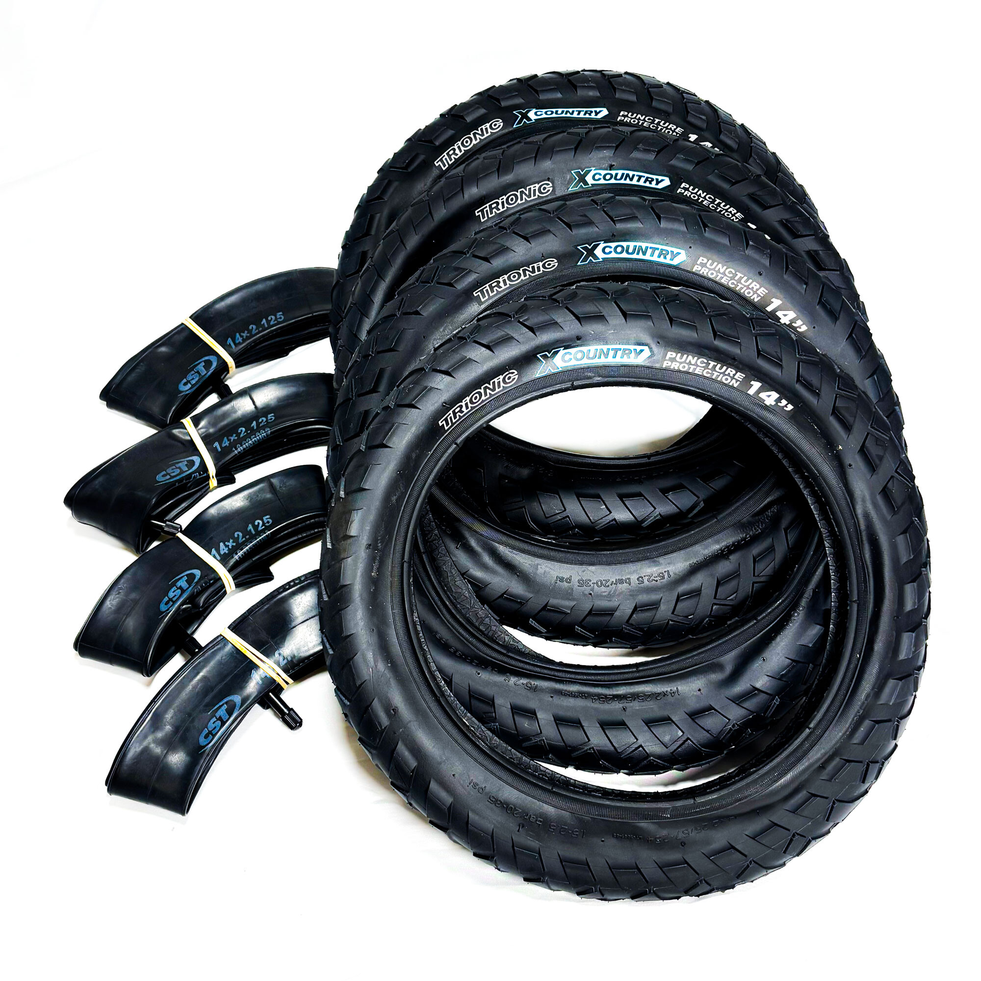 14" X-Country paket inkl. 4x däck + 4x slang